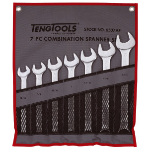 TengTools 7 deler tomme mål Kombinasjonsnøkkelsett i verktøyfutteral 6507AF