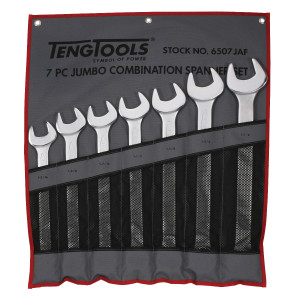 TengTools 7 deler tomme mål Kombinasjonsnøkkelsett i verktøyfutteral 6507JAF