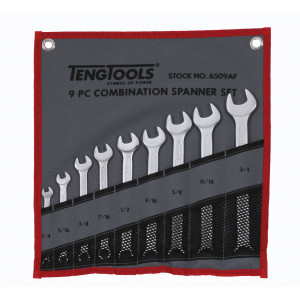 TengTools 9 deler tomme mål kombinasjonsnøkkelsett i verktøyfutteral 6509AF verktøy.no
